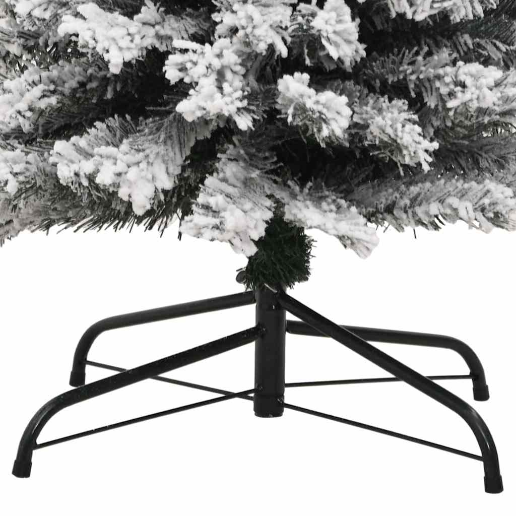 Smal plastgran med snö grön 210 cm PVC