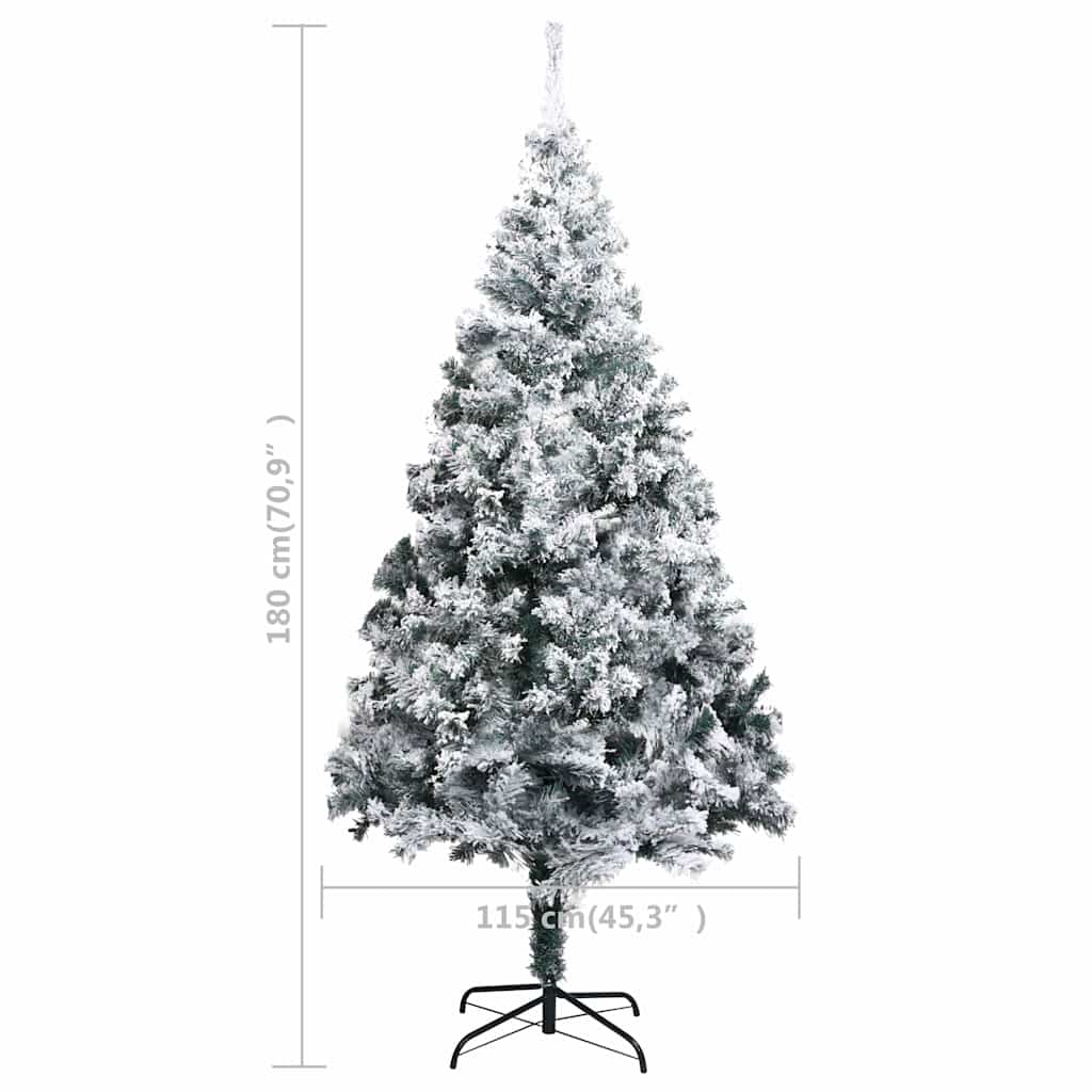 Plastgran med snö grön 180 cm PVC