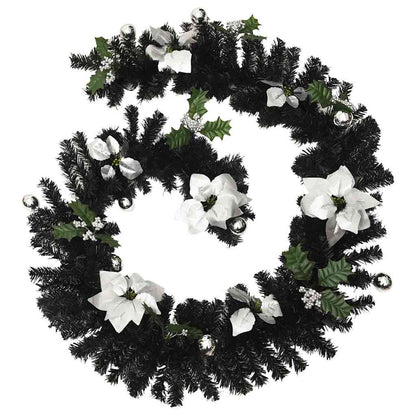 Julgirlang med LED-lampor svart 2,7 m PVC