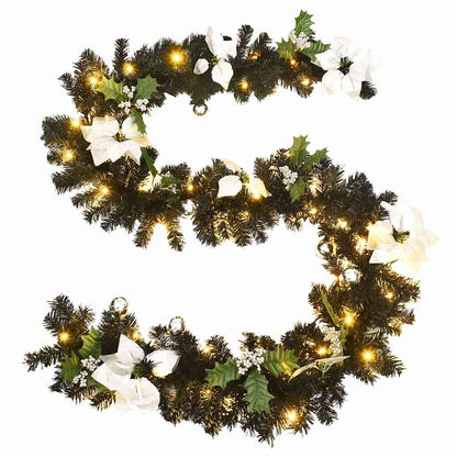 Julgirlang med LED-lampor svart 2,7 m PVC