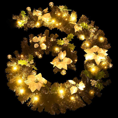 Julgirlang med LED-lampor svart 2,7 m PVC