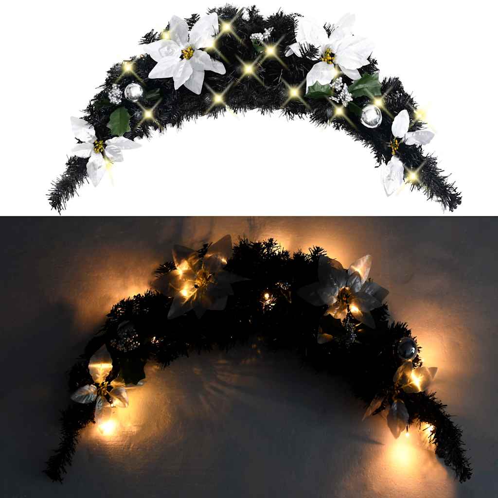 Julbåge med LED svart 90 cm PVC