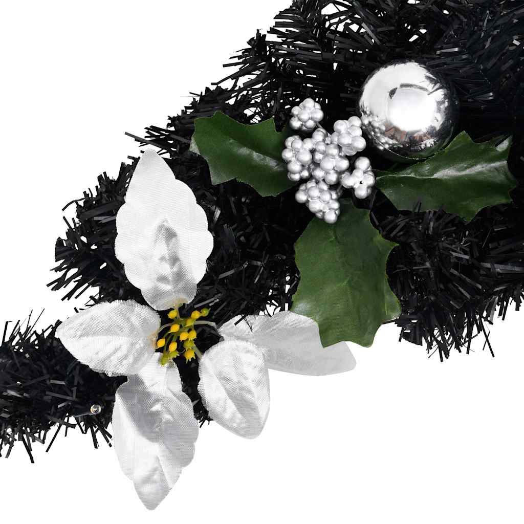 Julbåge med LED svart 90 cm PVC