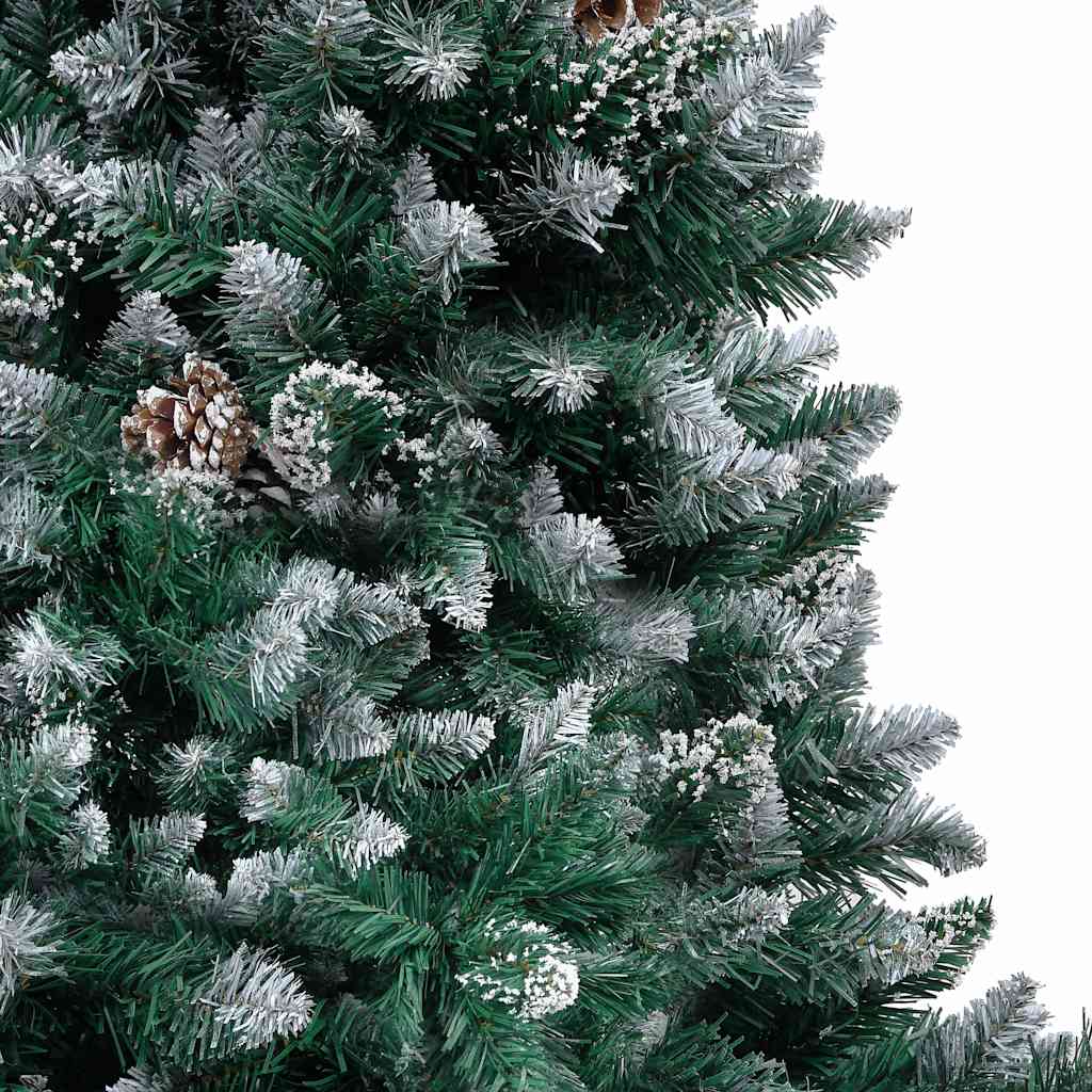 Plastgran med kottar och vit snö 180 cm