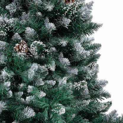 Plastgran med kottar och vit snö 180 cm