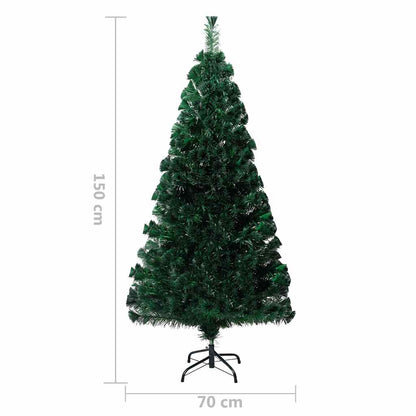 Plastgran med fot grön 150 cm fiberoptik