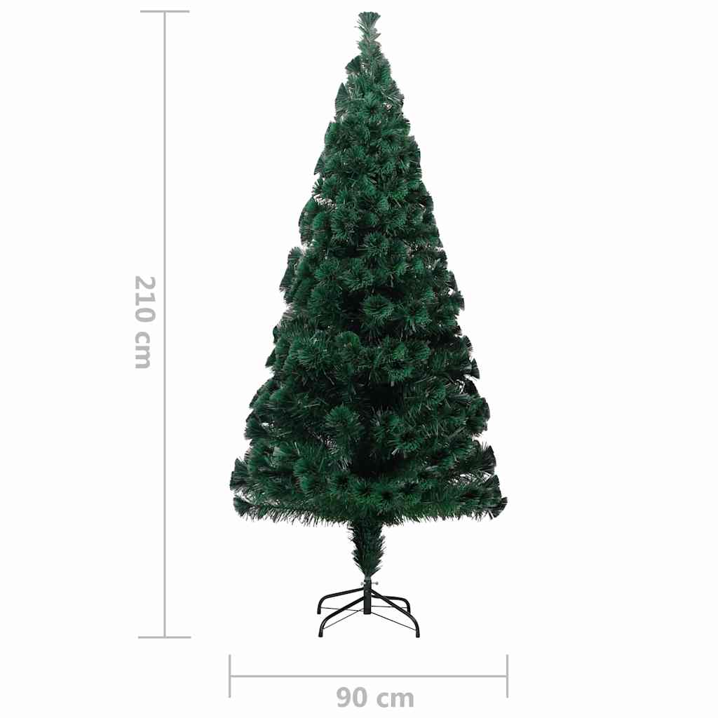 Plastgran med fot grön 210 cm fiberoptik