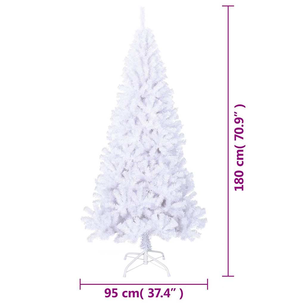 Plastgran med tjocka grenar vit 180 cm PVC