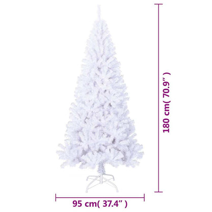Plastgran med tjocka grenar vit 180 cm PVC