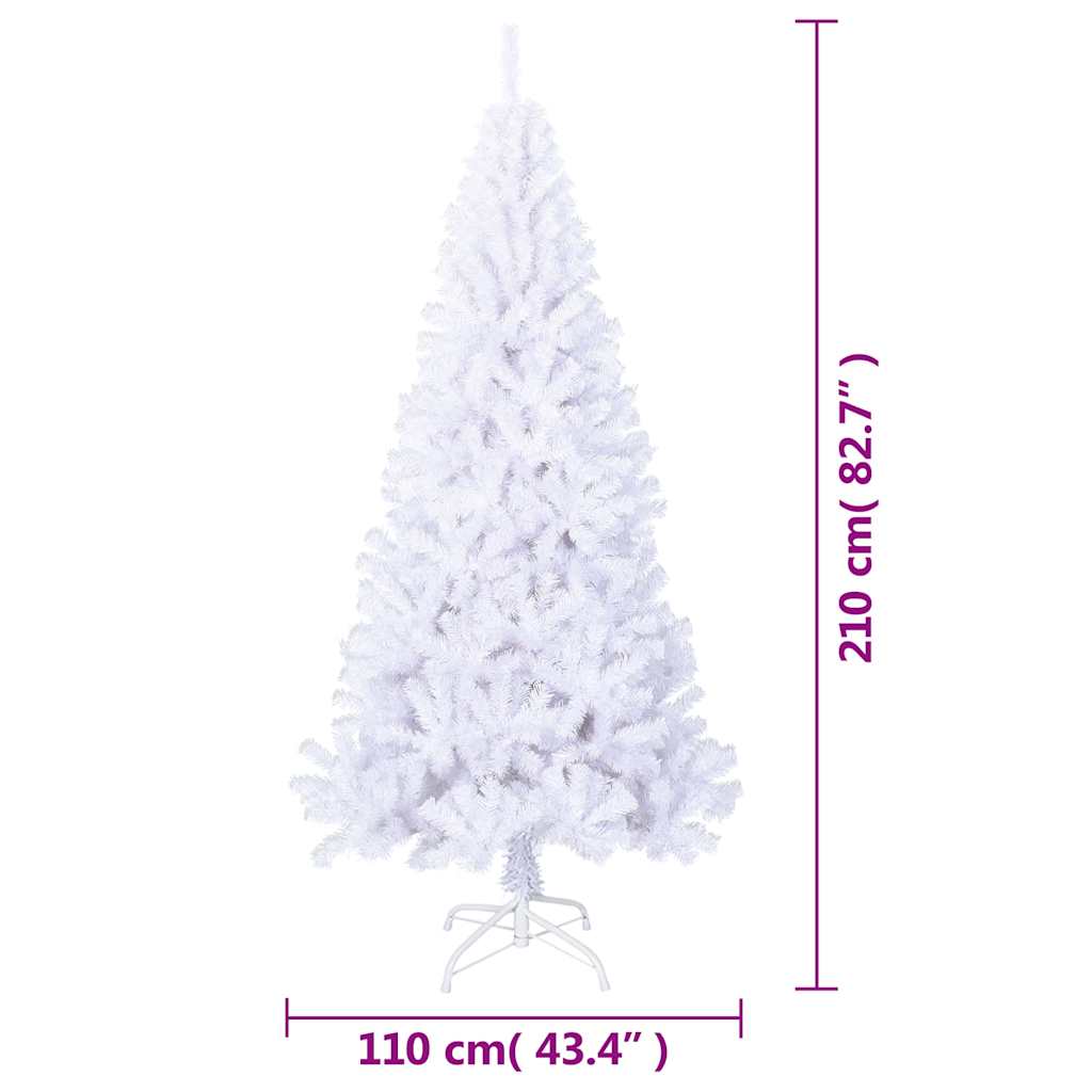 Plastgran med tjocka grenar vit 210 cm PVC