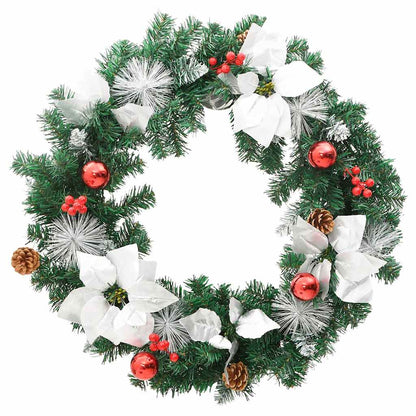 Julkrans med lysdioder grön 60 cm PVC