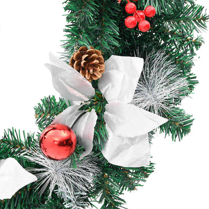 Julkrans med lysdioder grön 60 cm PVC