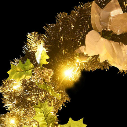 Julkrans med lysdioder svart 60 cm PVC