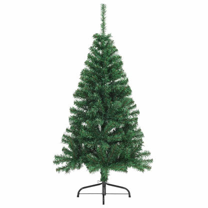 Halv plastgran med fot grön 120 cm PVC