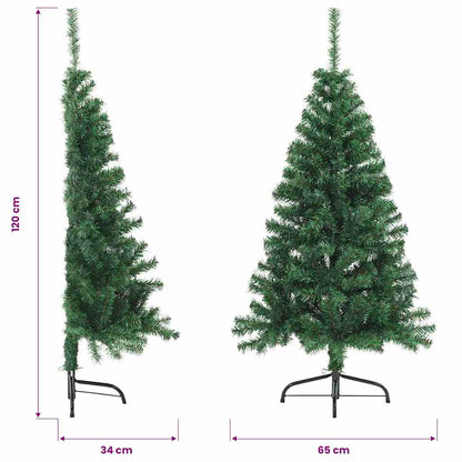 Halv plastgran med fot grön 120 cm PVC