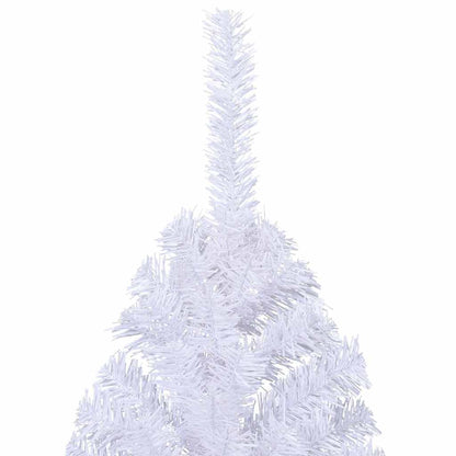 Halv plastgran med fot vit 210 cm PVC