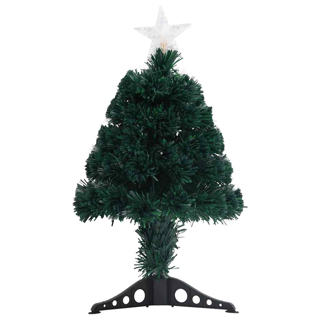Förbelyst julgran med fot och LED 64 cm fiberoptik