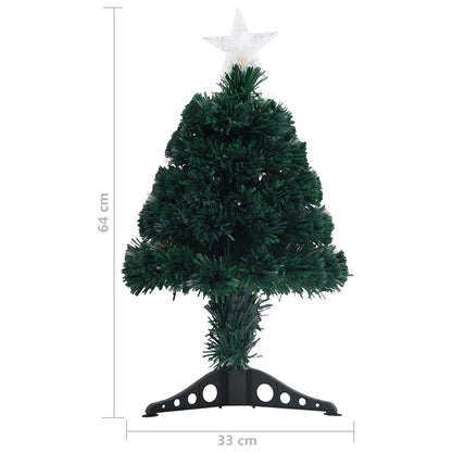 Förbelyst julgran med fot och LED 64 cm fiberoptik