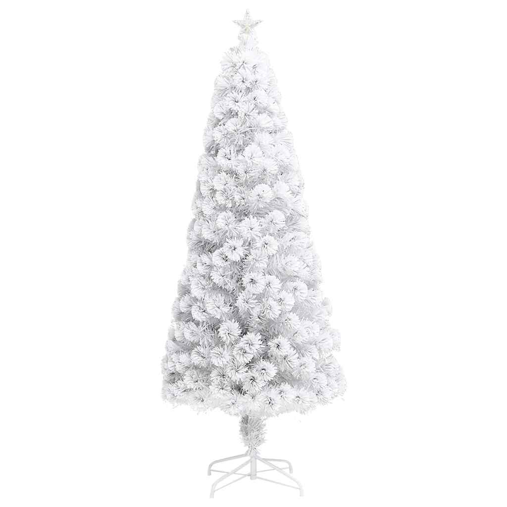 Belyst plastgran vit 240 cm fiberoptik