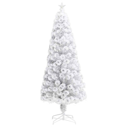 Belyst plastgran vit 240 cm fiberoptik