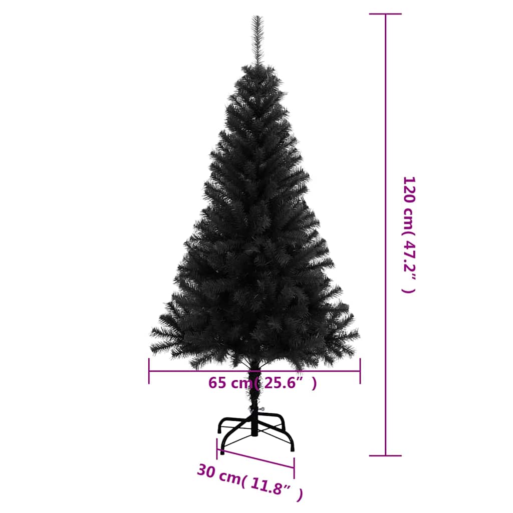 Plastgran med fot svart 120 cm PVC