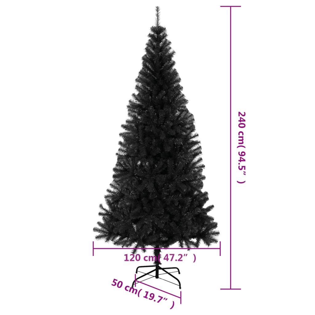 Konstgran  med fot svart 240 cm