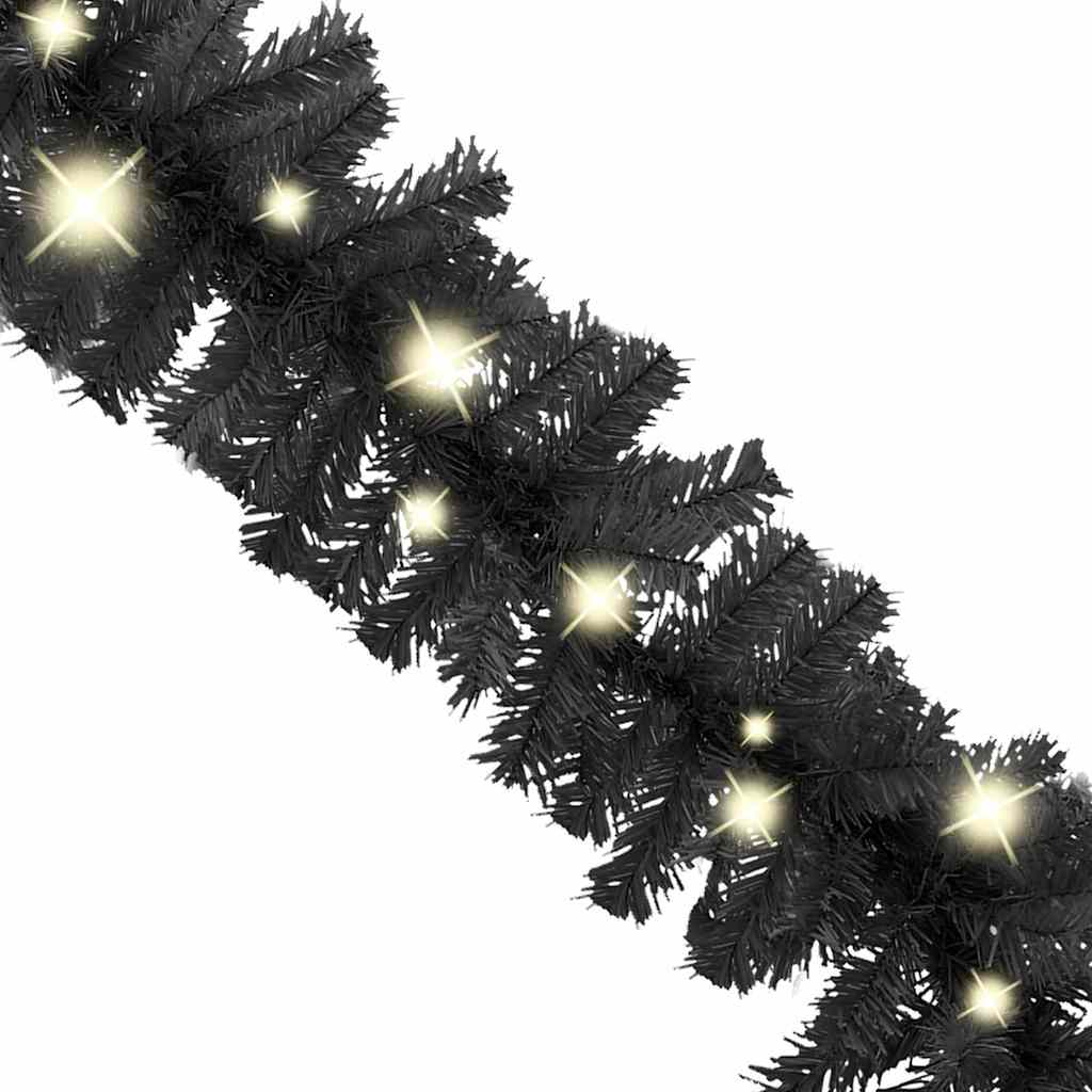 Julgirlang med LED-lampor 10 m svart