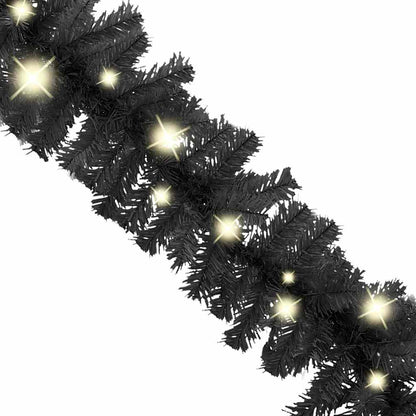 Julgirlang med LED-lampor 10 m svart