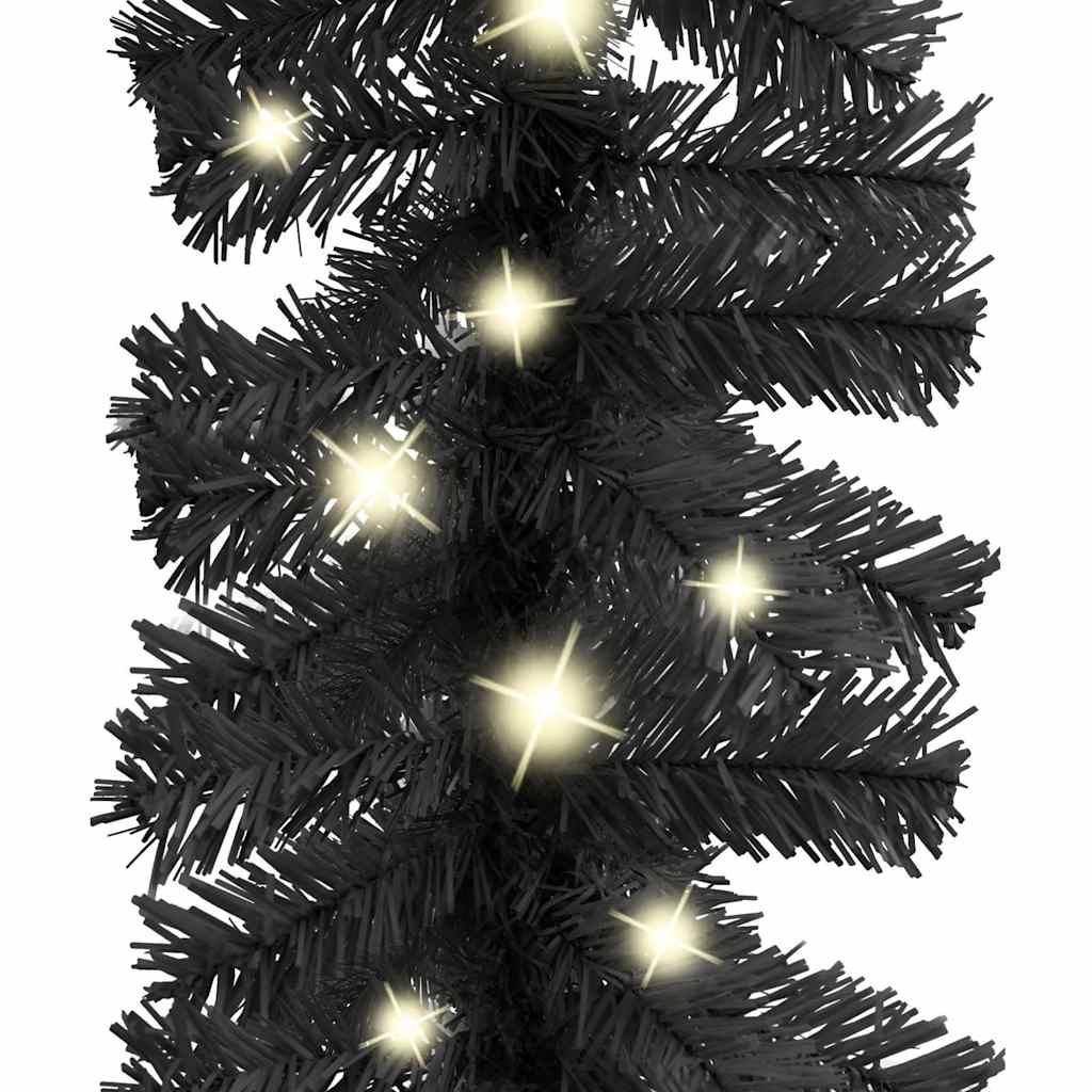 Julgirlang med LED-lampor 10 m svart