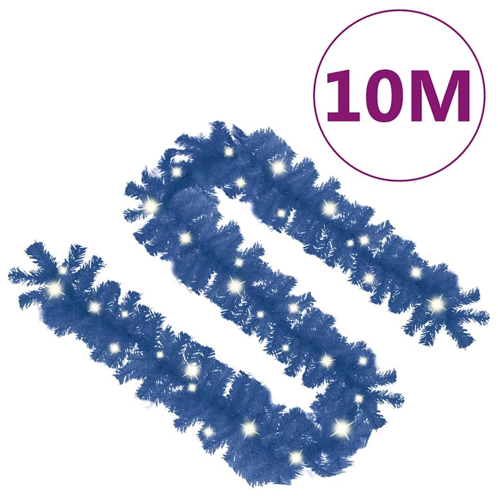 Julgirlang med LED-lampor 10 m blå
