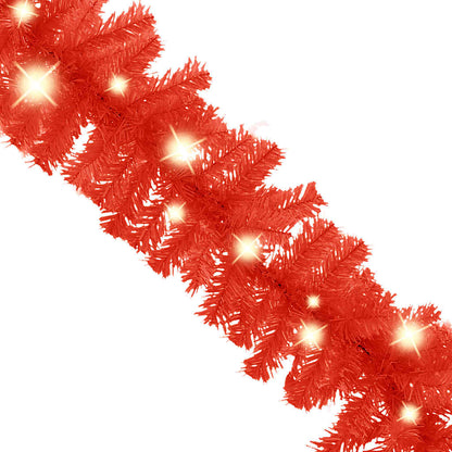 Julgirlang med LED-lampor 10 m röd