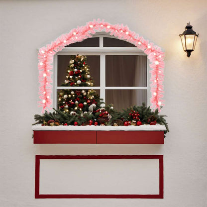 Julgirlang med LED-lampor 10 m rosa