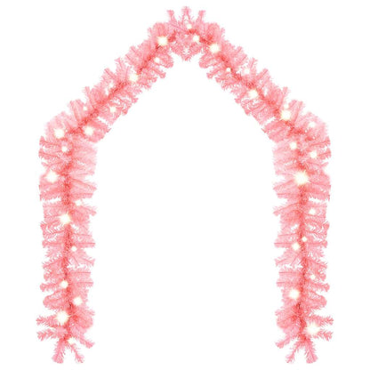Julgirlang med LED-lampor 10 m rosa