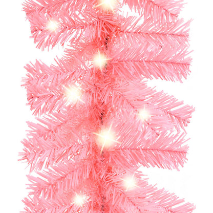 Julgirlang med LED-lampor 10 m rosa