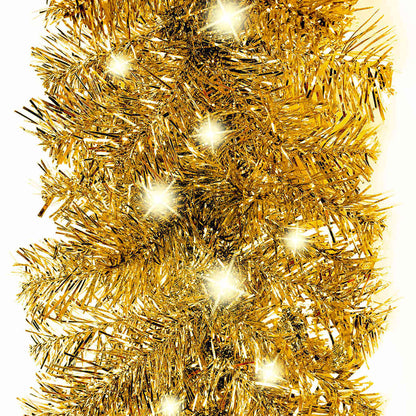 Julgirlang med LED-lampor 20 m guld