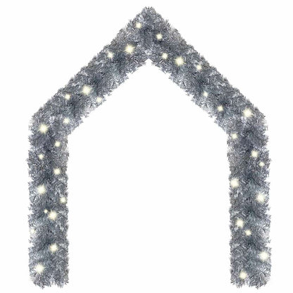 Julgirlang med LED-lampor 10 m silver