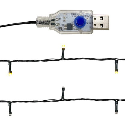 Julgirlang med LED-lampor 10 m silver