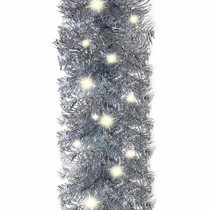 Julgirlang med LED-lampor 20 m silver