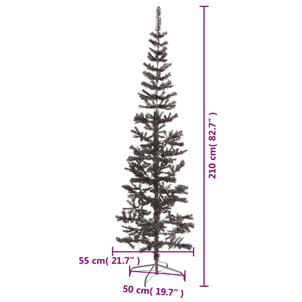 Julgran smal svart 210 cm