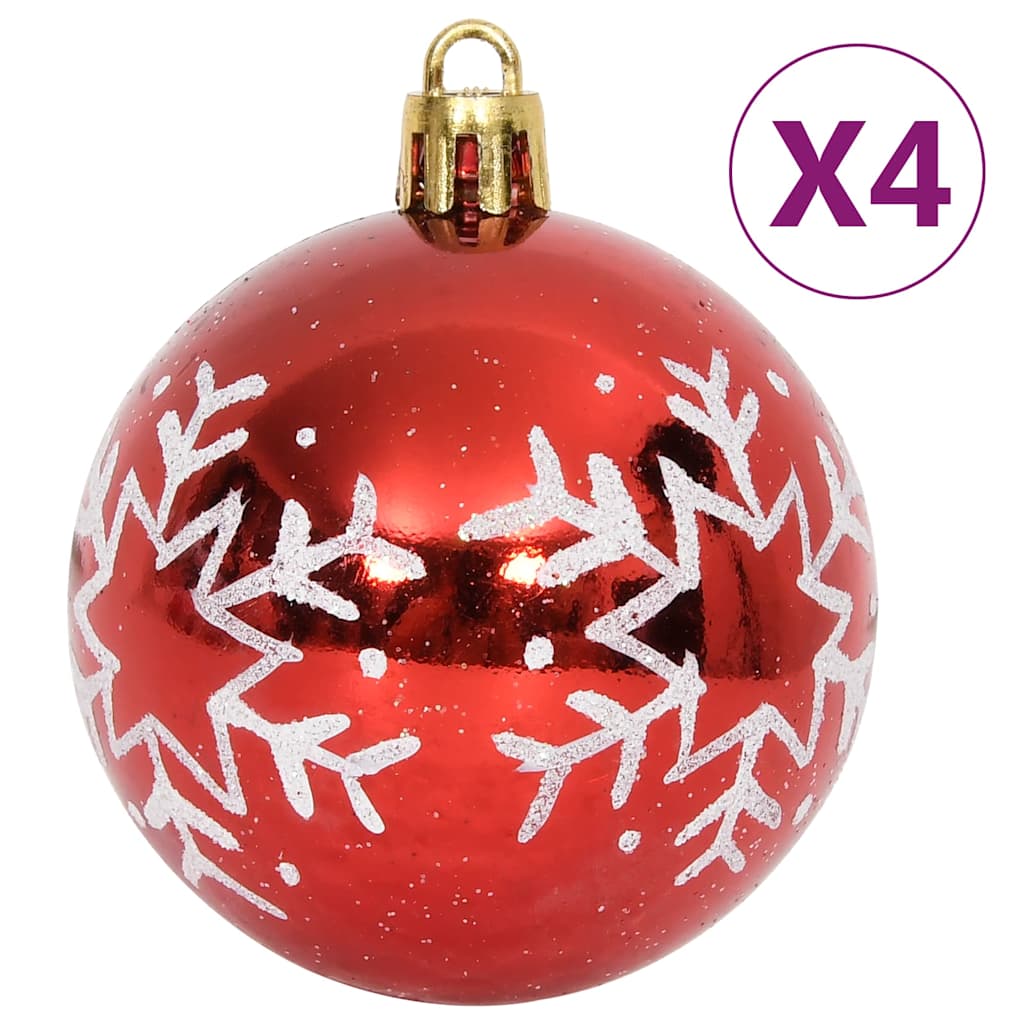 Julgranskulor 64 st röd och vit