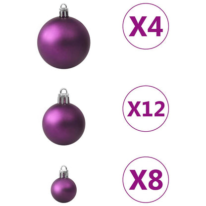 Julgranskulor 100 delar lila