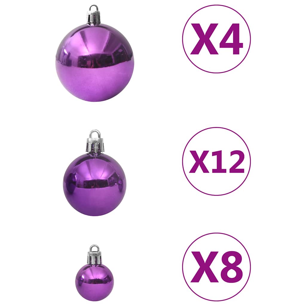 Julgranskulor 100 delar lila