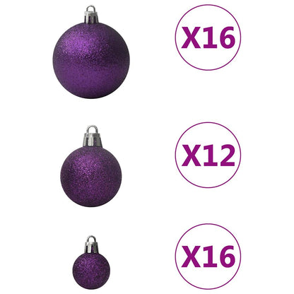 Julgranskulor 100 delar lila