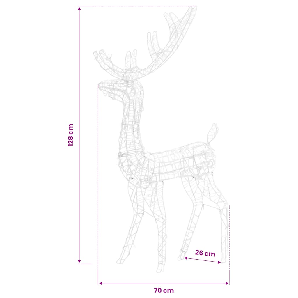 Juldekoration ren akryl 140 LED 128 cm varmvit