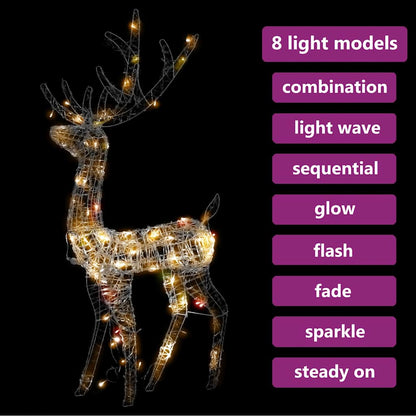 Juldekoration ren akryl 140 LED 128 cm flerfärgad