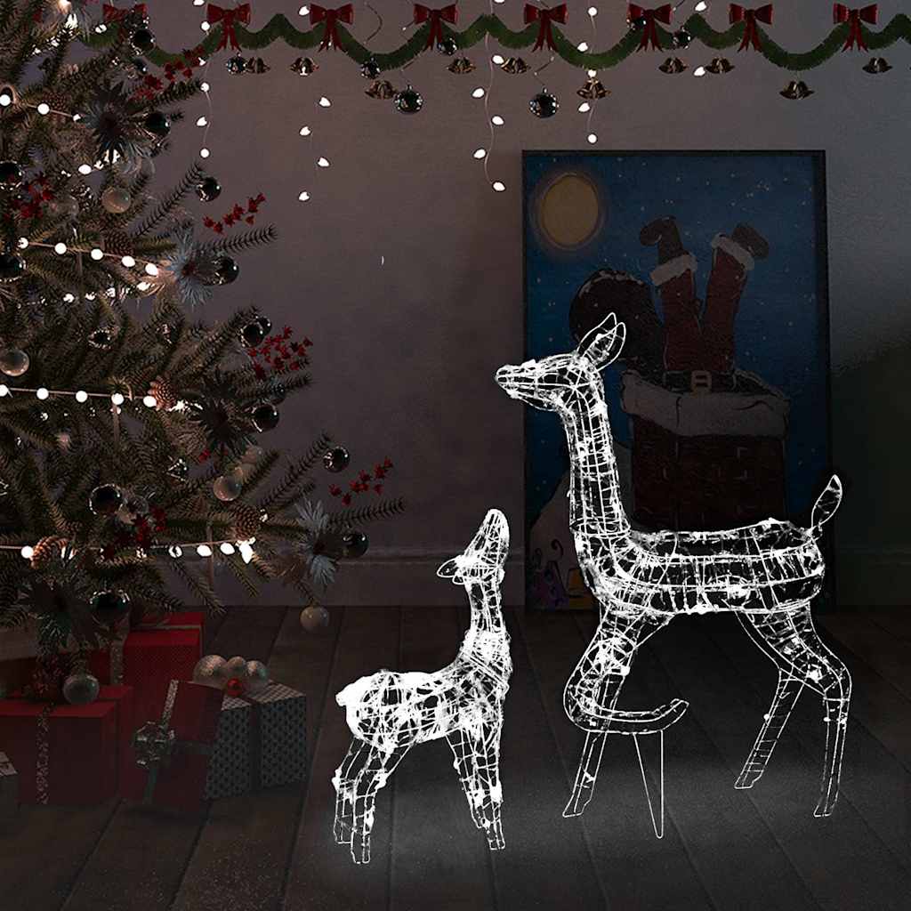 Juldekoration renfamilj akryl 160 LED kallvit
