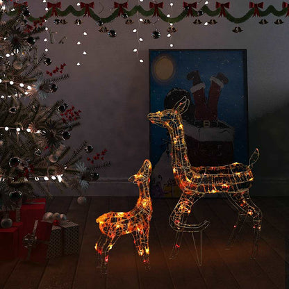 Juldekoration renfamilj akryl 160 LED flerfärgad