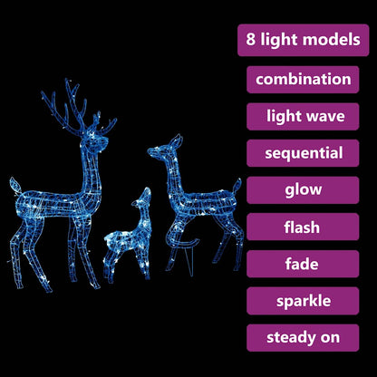 Juldekoration renfamilj akryl 300 LED blå