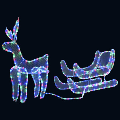 Julbelysning ren och släde nät 432 LED