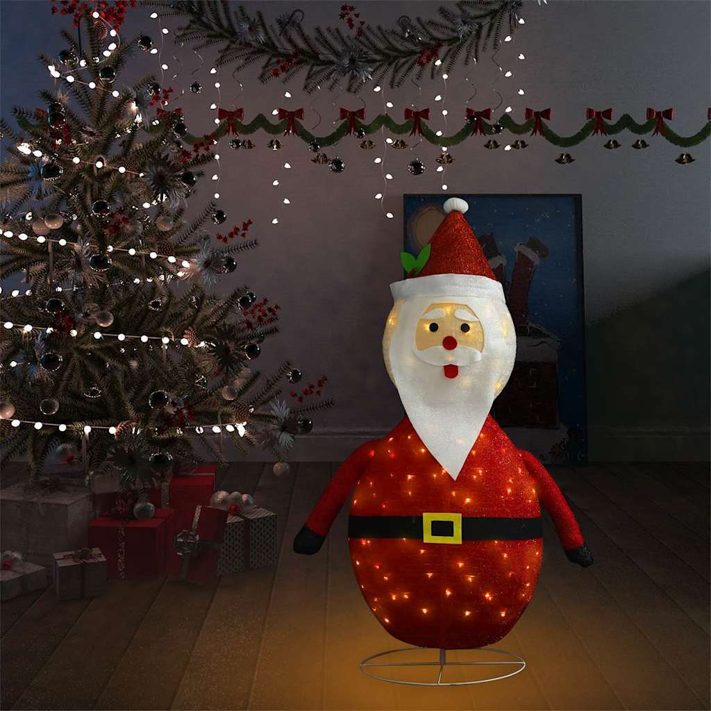 Dekorativ jultomte med LED lyxigt tyg 120 cm